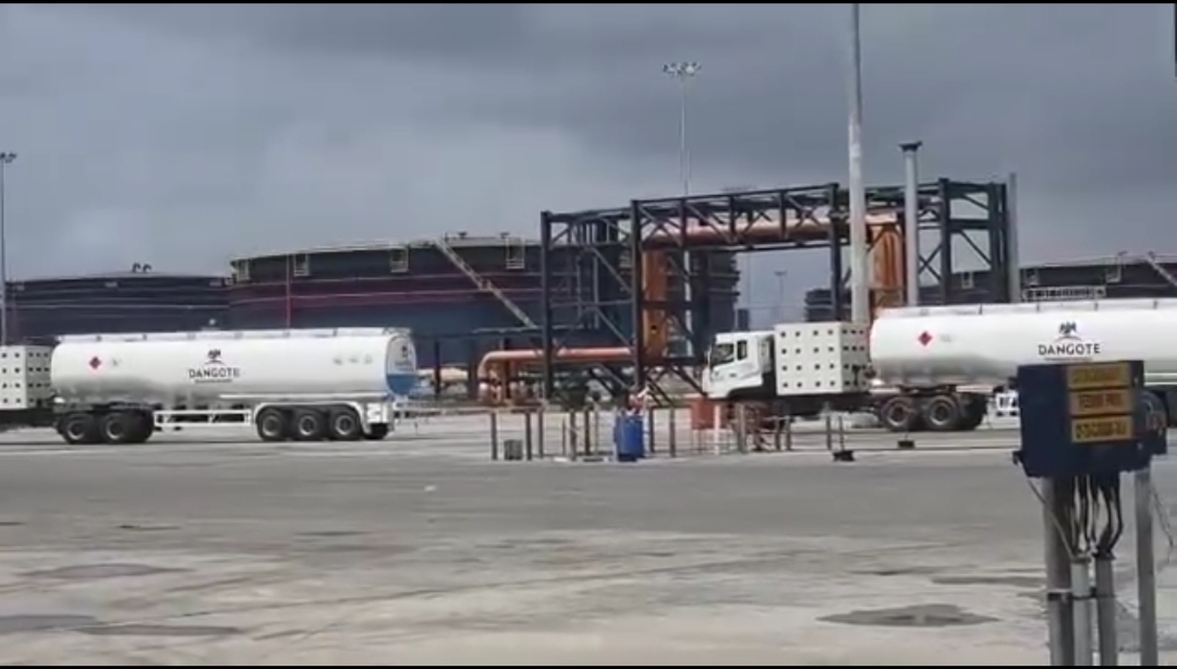 Dangote petrol truck leaves depot 